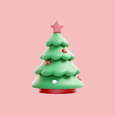 PSD 아이콘 크리스마스 겨울 사람없음 초록색 3D아이콘 크리스마스트리 3D 디지털합성 계절 기념일 컬러 파일형식