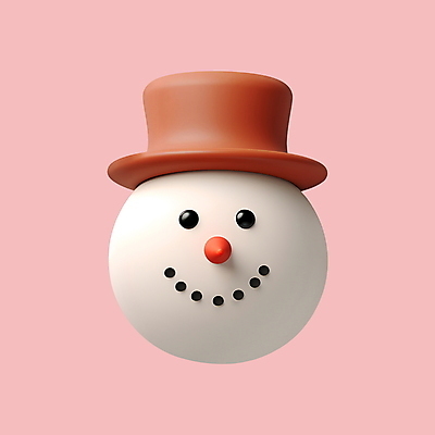 PSD 아이콘 모자 얼굴 크리스마스 겨울 눈사람 사람없음 3D아이콘 3D 흰색 디지털합성 잡화 계절 기념일 컬러 신체부위 파일형식