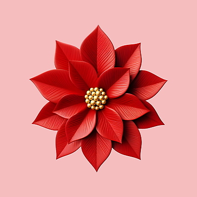 PSD 아이콘 크리스마스 겨울 사람없음 빨간색 3D아이콘 3D 디지털합성 포인세티아 계절 기념일 꽃 컬러 파일형식