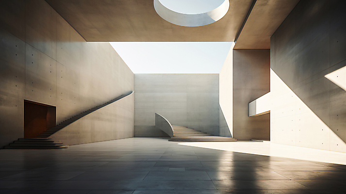 JPG 편집이미지 건축 백그라운드 사람없음 인테리어 햇빛 계단 공간 미술관 전시회 디지털합성 모던 박물관 비어있는 편집실사 AI포토 AI콘텐츠 디자인 태양 전시 CG 파일형식