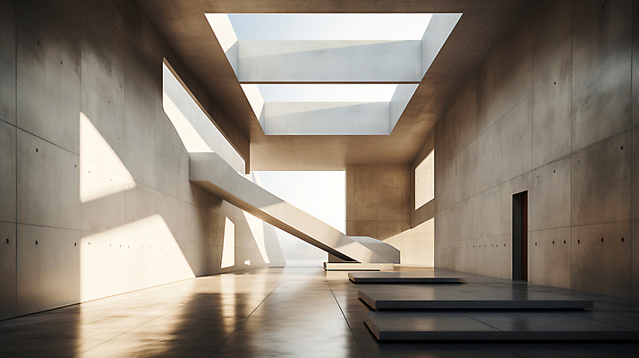 JPG 편집이미지 건축 백그라운드 사람없음 인테리어 햇빛 계단 공간 미술관 전시회 디지털합성 모던 박물관 비어있는 편집실사 AI포토 AI콘텐츠 디자인 태양 전시 CG 파일형식