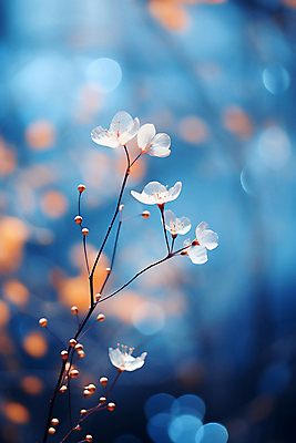 JPG 편집이미지 열매 꽃 백그라운드 겨울 자연 사람없음 파란색 나뭇가지 디지털합성 보케 빛망울 편집실사 AI포토 AI콘텐츠 나무 식물 계절 컬러 빛 CG 생태계 파일형식