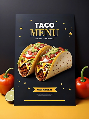 PSD 편집이미지 영어 별 파프리카 타이포그라피 사람없음 검은색 디지털합성 메뉴 메뉴판 라임 멕시코음식 타코 편집소스 이미지편집 자연요소 문자 컬러 채소 과일 서양음식 파일형식