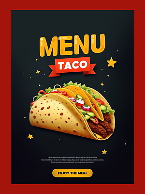 PSD 편집이미지 영어 별 리본 타이포그라피 사람없음 반짝임 검은색 디지털합성 메뉴 메뉴판 멕시코음식 타코 편집소스 이미지편집 자연요소 문자 컬러 모션 서양음식 파일형식