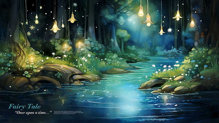 PSD 나무 편집이미지 호수 상상 자연 동화 조명 사람없음 초록색 강 판타지 어둠 풀 숲속 숲 디지털합성 몽환 편집소스 이미지편집 식물 컬러 컨셉 생태계 파일형식