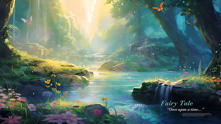 PSD 나무 편집이미지 꽃 호수 나비 상상 자연 동화 사람없음 강 판타지 햇빛 풀 숲속 숲 디지털합성 몽환 편집소스 이미지편집 식물 곤충 컨셉 태양 생태계 파일형식