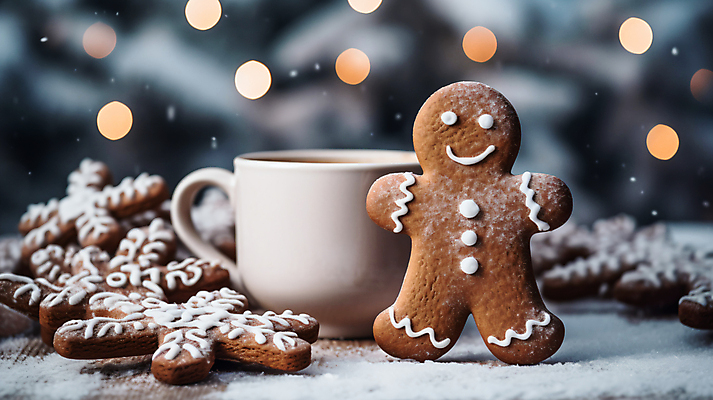 JPG 편집이미지 커피 겨울 사람없음 눈송이 커피잔 보케 빛망울 블러효과 진저맨 진저쿠키 편집실사 AI포토 AI콘텐츠 계절 음료 잔 눈_날씨 빛 쿠키 CG 블러 파일형식 효과