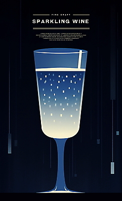 PSD 디자인 포스터 와인잔 일러스트 사람없음 파란색 빛 반짝임 와인 스파클링와인 미니멀 국내일러스트 컬러 술잔 모션 주류 탄산 파일형식