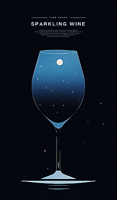 PSD 디자인 포스터 와인잔 일러스트 사람없음 파란색 반짝임 와인 검은색 스파클링와인 미니멀 국내일러스트 컬러 술잔 모션 주류 탄산 파일형식