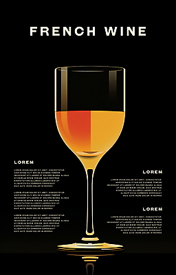 PSD 디자인 포스터 와인잔 일러스트 사람없음 노란색 와인 검은색 미니멀 국내일러스트 컬러 술잔 주류 파일형식