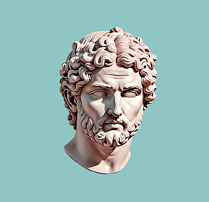 JPG 편집이미지 분홍색 사람없음 조각상 오브젝트 석상 예술품 인물조각상 두상 민트색 석고 이미지편집 편집실사 AI컴퓨터그래픽 AI콘텐츠 컬러 조형물 머리 CG 파일형식