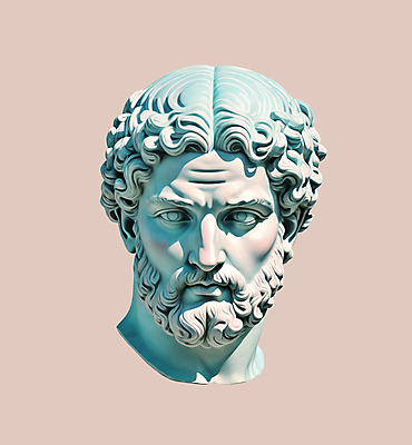 JPG 편집이미지 분홍색 사람없음 조각상 오브젝트 석상 예술품 인물조각상 두상 민트색 석고 이미지편집 편집실사 AI컴퓨터그래픽 AI콘텐츠 컬러 조형물 머리 CG 파일형식