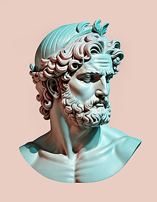 JPG 편집이미지 분홍색 사람없음 조각상 오브젝트 석상 예술품 인물조각상 두상 민트색 석고 이미지편집 편집실사 AI컴퓨터그래픽 AI콘텐츠 컬러 조형물 머리 CG 파일형식