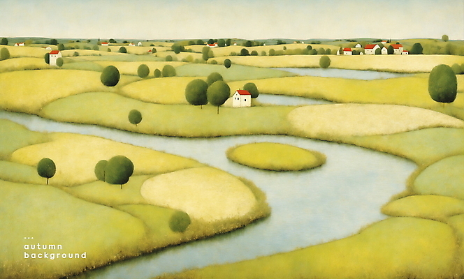 PSD 나무 백그라운드 일러스트 자연 주택 풍경 초원 사람없음 초록색 강 가을 그림 유화 미니멀 국내일러스트 식물 계절 컬러 미술 건물 생태계 파일형식