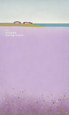 PSD 꽃밭 일러스트 자연 주택 풍경 사람없음 보라색 가을 그림 유화 카피스페이스 미니멀 국내일러스트 계절 꽃 컬러 미술 건물 공백 생태계 파일형식