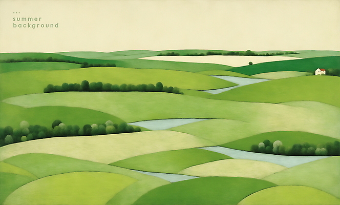 PSD 나무 호수 백그라운드 일러스트 자연 주택 풍경 사람없음 초록색 여름 언덕 그림 유화 미니멀 국내일러스트 식물 계절 컬러 미술 건물 생태계 파일형식