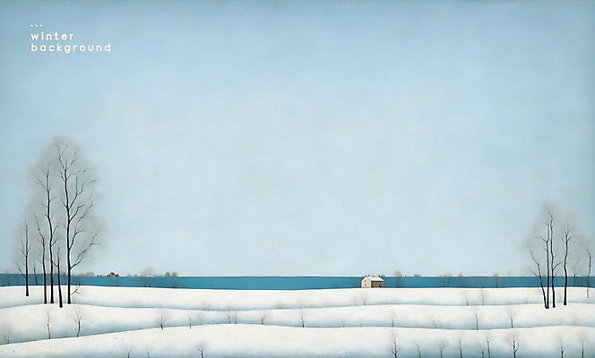 PSD 나무 하늘색 겨울 일러스트 자연 주택 풍경 사람없음 설원 그림 유화 카피스페이스 미니멀 국내일러스트 식물 계절 눈_날씨 미술 건물 파란색 공백 생태계 파일형식