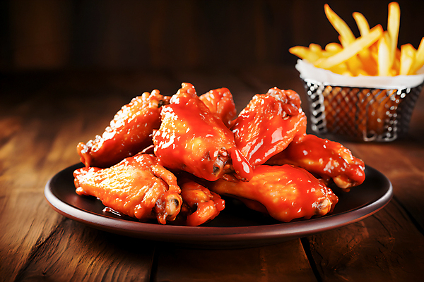 JPG 편집이미지 사람없음 치킨 양념치킨 닭고기 튀김 감자튀김 닭고기요리 블러효과 편집실사 AI포토 AI콘텐츠 음식 감자 육류 CG 블러 파일형식 효과