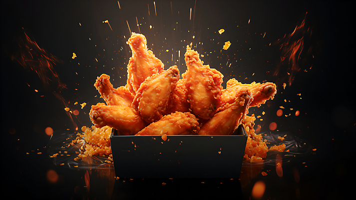JPG 편집이미지 사람없음 치킨 프라이드치킨 닭고기 튀김 닭고기요리 스플래쉬 편집실사 AI포토 AI콘텐츠 음식 육류 CG 파일형식