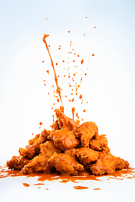 JPG 편집이미지 사람없음 치킨 프라이드치킨 닭고기 튀김 소스 닭고기요리 스플래쉬 편집실사 AI포토 AI콘텐츠 음식 육류 양념 CG 파일형식