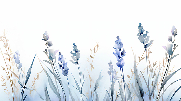 JPG 꽃 줄기 백그라운드 잎 겨울 일러스트 수채화 사람없음 보라색 번짐 국내일러스트 AI일러스트 AI콘텐츠 식물 계절 컬러 파일형식 효과