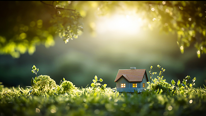 JPG 편집이미지 주택 잔디 사람없음 빛 풀 그린에너지 에코 친환경 카피스페이스 편집실사 AI컴퓨터그래픽 AI콘텐츠 식물 건물 환경 공백 에너지 CG 파일형식