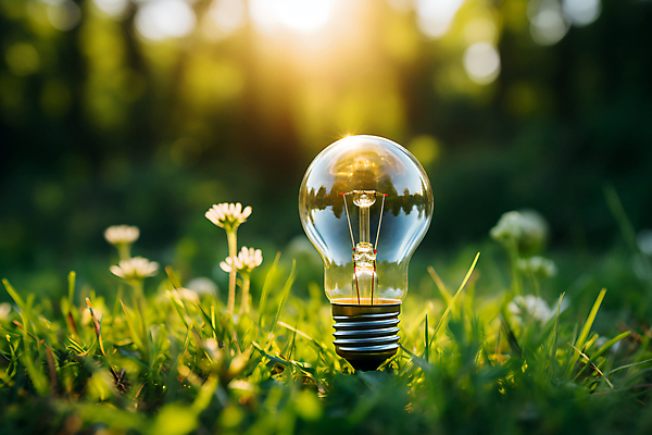 JPG 편집이미지 꽃 백그라운드 전구 잔디 사람없음 그린에너지 에코 친환경 편집실사 AI컴퓨터그래픽 AI콘텐츠 식물 환경 에너지 CG 파일형식