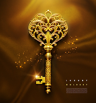PSD 편집이미지 문양 열쇠 사람없음 빛 반짝임 금색 고급 실크 황금열쇠 이미지편집 컬러 컨셉 모션 직물 파일형식