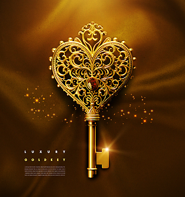 PSD 편집이미지 문양 열쇠 사람없음 빛 반짝임 금색 고급 보석 실크 황금열쇠 이미지편집 컬러 컨셉 모션 직물 광석 파일형식