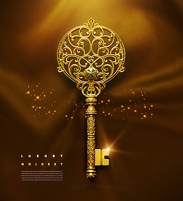 PSD 편집이미지 문양 열쇠 사람없음 빛 반짝임 금색 고급 실크 황금열쇠 이미지편집 컬러 컨셉 모션 직물 파일형식