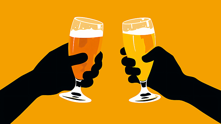 PSD 손 실루엣 일러스트 맥주 들기 신체부위 노란색 파티 축제 거품 건배 맥주잔 국내일러스트 컬러 술잔 모션 주류 촬영기법 사람 이벤트 파일형식