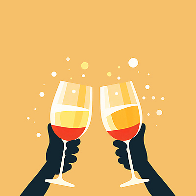 PSD 손 실루엣 일러스트 들기 신체부위 파티 축제 주황색 거품 샴페인 건배 샴페인잔 국내일러스트 컬러 술잔 모션 주류 촬영기법 사람 이벤트 파일형식