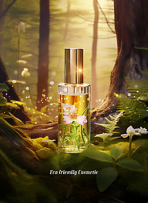 PSD 편집이미지 꽃 잎 자연 사람없음 반짝임 화장품 풀 숲 에코 친환경 공병 천연화장품 이미지편집 식물 모션 뷰티 환경 생태계 병_담는 파일형식