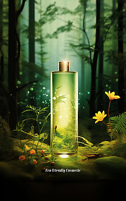 PSD 편집이미지 꽃 자연 사람없음 반짝임 화장품 풀 숲 에코 친환경 공병 천연화장품 이미지편집 식물 모션 뷰티 환경 생태계 병_담는 파일형식