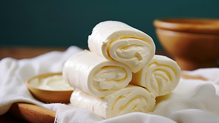 JPG 편집이미지 음식 디저트 사람없음 쌓기 보자기 디지털합성 롤 나무접시 크림치즈 터키음식 카이막 편집실사 AI포토 AI콘텐츠 접시 모션 치즈 유제품 CG 동양음식 파일형식 천_직물 튀르키예