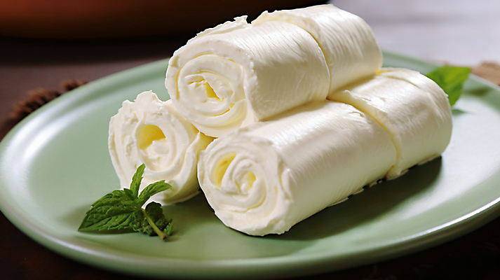 JPG 편집이미지 접시 음식 디저트 사람없음 민트 디지털합성 롤 크림치즈 터키음식 카이막 편집실사 AI포토 AI콘텐츠 식기 치즈 유제품 허브 CG 동양음식 파일형식 튀르키예