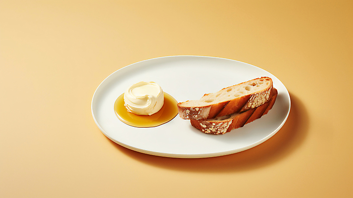 JPG 편집이미지 접시 음식 디저트 그림자 사람없음 바게트 디지털합성 꿀 노란배경 크림치즈 터키음식 가지런함 카이막 편집실사 AI포토 AI콘텐츠 식기 빵 백그라운드 컨셉 치즈 유제품 노란색 CG 동양음식 파일형식 튀르키예