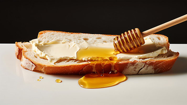 JPG 편집이미지 음식 빵 디저트 사람없음 흐름 달콤 바게트 디지털합성 바르기 꿀 크림치즈 터키음식 허니디퍼 스프레드 카이막 편집실사 AI포토 AI콘텐츠 컨셉 모션 치즈 유제품 도구 맛 CG 동양음식 파일형식 튀르키예