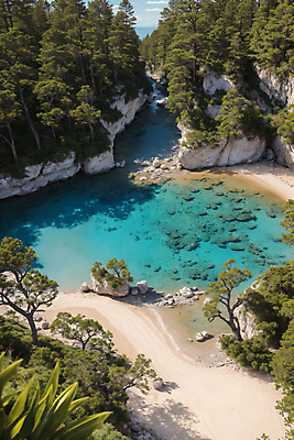 JPG 나무 편집이미지 호수 자연 풍경 사람없음 물 강 모래사장 돌 숲 비경 절벽바위 편집실사 AI포토 AI콘텐츠 자연요소 식물 바다 바위_돌 CG 생태계 파일형식