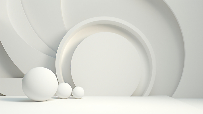 JPG 편집이미지 백그라운드 추상 사람없음 3D 공간 흰색 원형 입체 디지털합성 심플 편집3D AI컴퓨터그래픽 AI콘텐츠 도형 컬러 무늬 파일형식