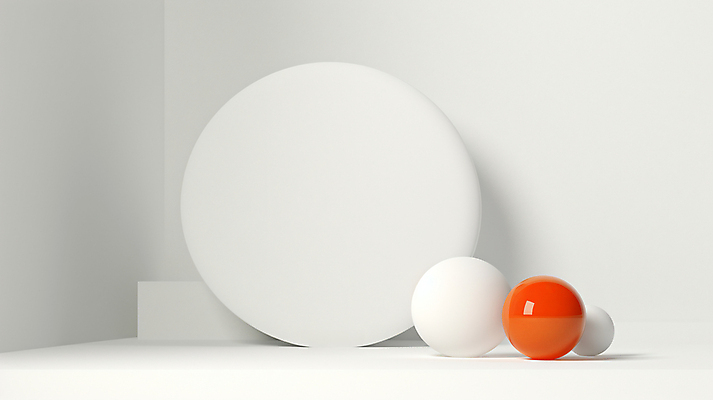 JPG 편집이미지 백그라운드 추상 사람없음 3D 공간 흰색 원형 입체 디지털합성 심플 편집3D AI컴퓨터그래픽 AI콘텐츠 도형 컬러 무늬 파일형식