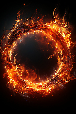 JPG 편집이미지 백그라운드 불꽃 프레임 틀 사람없음 빨간색 원형 디지털합성 연소 이미지편집 편집실사 AI컴퓨터그래픽 AI콘텐츠 도형 컬러 불 CG 파일형식