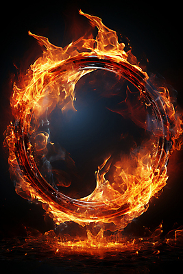 JPG 편집이미지 백그라운드 불꽃 프레임 틀 사람없음 빨간색 원형 디지털합성 연소 이미지편집 편집실사 AI컴퓨터그래픽 AI콘텐츠 도형 컬러 불 CG 파일형식