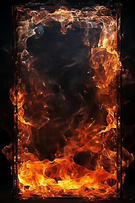 JPG 편집이미지 백그라운드 불꽃 프레임 틀 사람없음 빨간색 디지털합성 연소 이미지편집 편집실사 AI컴퓨터그래픽 AI콘텐츠 컬러 불 CG 파일형식