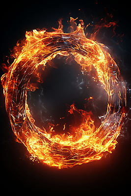 JPG 편집이미지 백그라운드 불꽃 프레임 틀 사람없음 빨간색 원형 디지털합성 연소 이미지편집 편집실사 AI컴퓨터그래픽 AI콘텐츠 도형 컬러 불 CG 파일형식