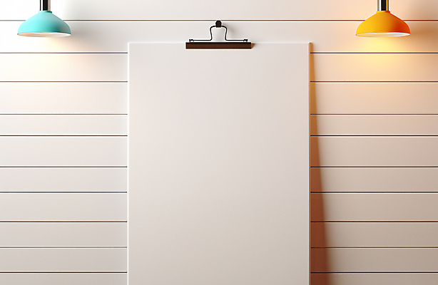 JPG 편집이미지 종이 조명 사람없음 빛 흰색 메뉴판 서류판 목업 카피스페이스 편집실사 AI포토 AI콘텐츠 컬러 사무용품 공백 CG 파일형식