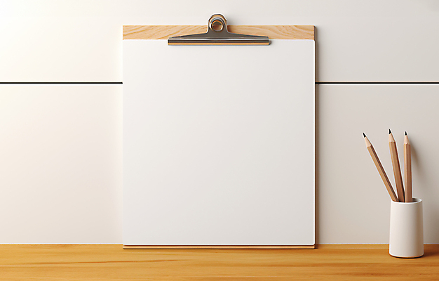 JPG 편집이미지 종이 사람없음 연필 흰색 연필꽂이 메뉴판 서류판 목업 카피스페이스 편집실사 AI포토 AI콘텐츠 컬러 문구용품 학용품 필기구 사무용품 공백 CG 파일형식