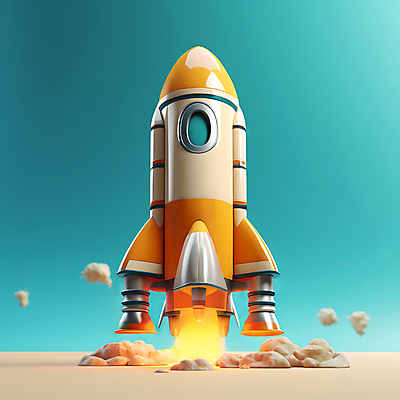 JPG 편집이미지 불 사람없음 3D 주황색 로켓 연기 발사 우주선 로켓발사 편집3D AI컴퓨터그래픽 AI콘텐츠 자연요소 컬러 우주 디지털합성 파일형식