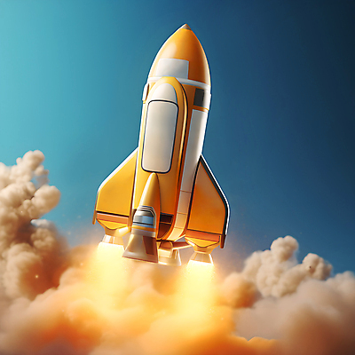 JPG 편집이미지 불 사람없음 3D 주황색 로켓 연기 발사 우주선 로켓발사 편집3D AI컴퓨터그래픽 AI콘텐츠 자연요소 컬러 우주 디지털합성 파일형식