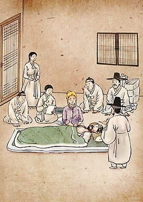 전신 PSD 서양인 여자 노년 남자 일러스트 붓터치 여러명 성인 치료 눕기 진료 이불 환자 의사 봉사 질병 무릎꿇기 한복 조선시대 동양화 과거 선교사 베이지색 선교활동 의료봉사 국내일러스트 외국인 한국전통 종교 컬러 다수 컨셉 의학 침구 모션 미술 사람 의료진 도움 기독교인 역사 전통의상 파일형식